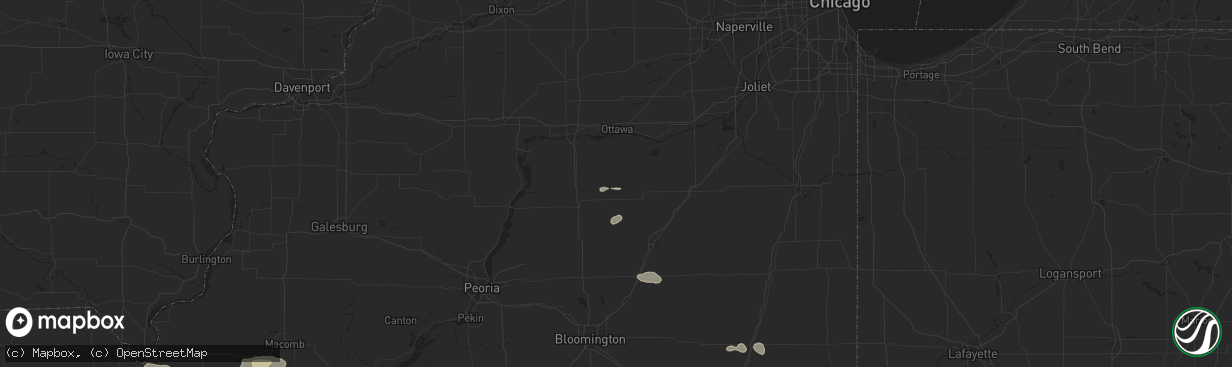 Hail map in Streator, IL on July 31, 2024