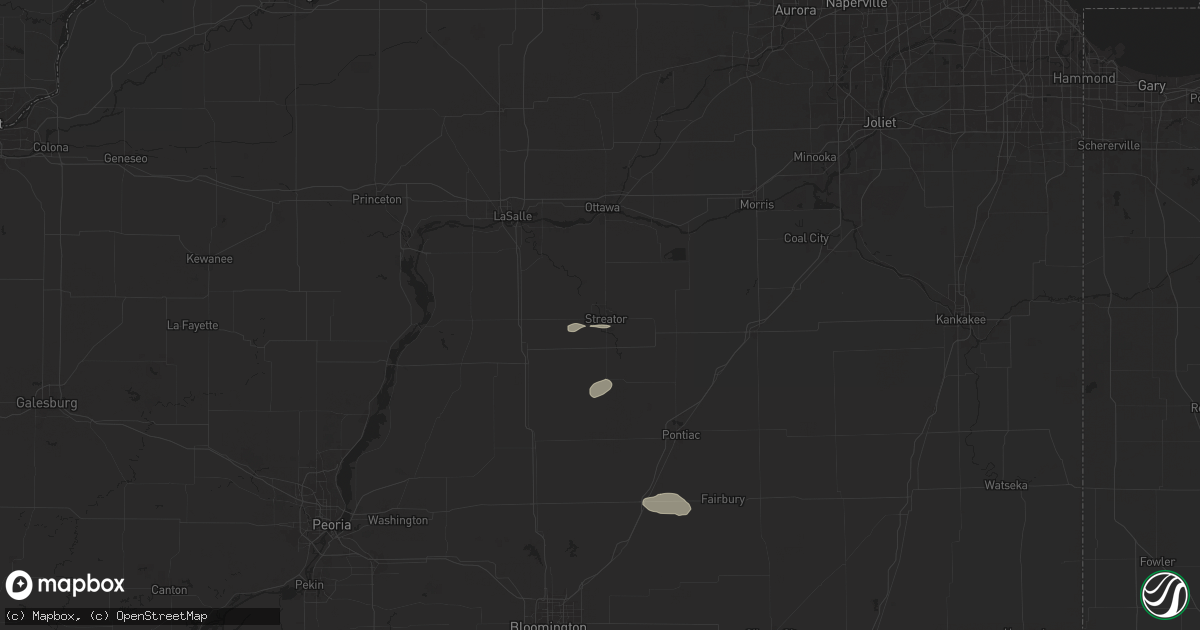 Hail map in Streator, IL on July 31, 2024
