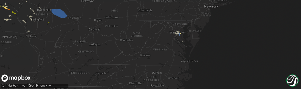 Hail map in Virginia on July 31, 2024