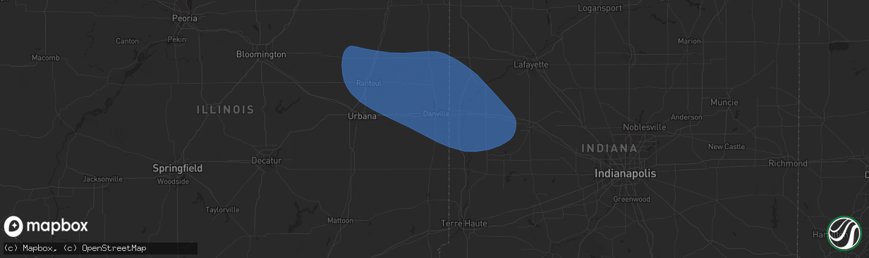 Hail map in Westville, IL on July 31, 2024