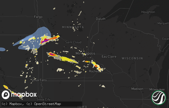 Hail map preview on 07-31-2024