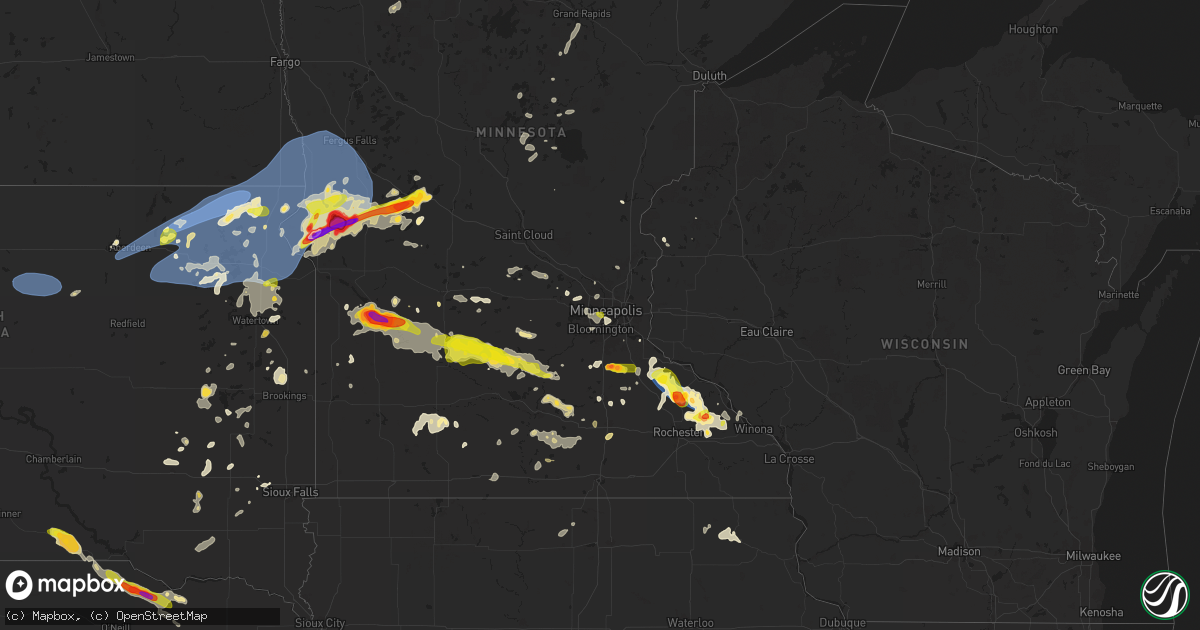 Hail map on July 31, 2024