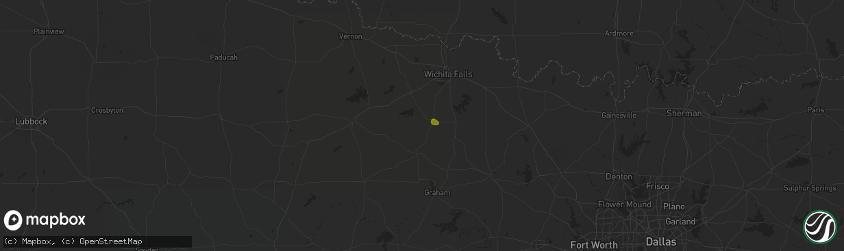 Hail map in Archer City, TX on July 31, 2025