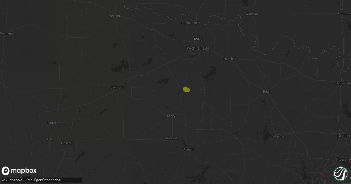Hail map in Archer City, TX on July 31, 2025