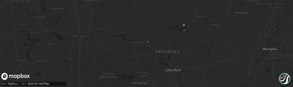 Hail map in Atkins, AR on July 31, 2025