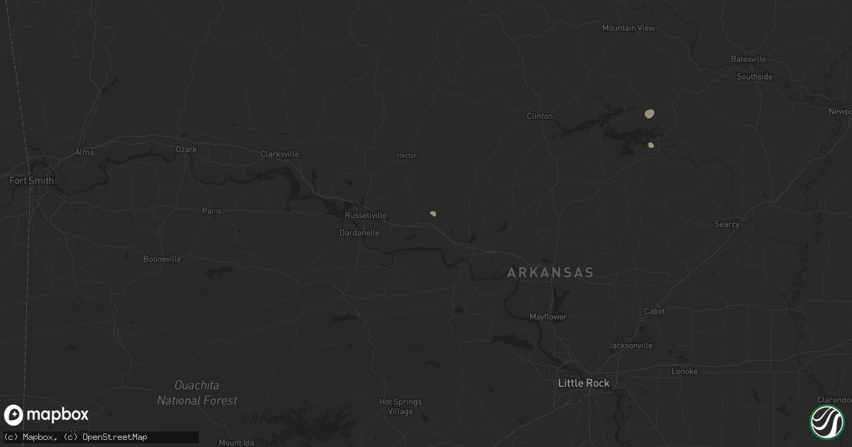 Hail map in Atkins, AR on July 31, 2025