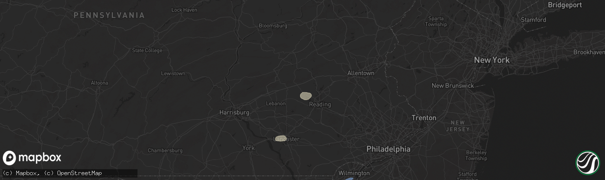 Hail map in Bernville, PA on July 31, 2025