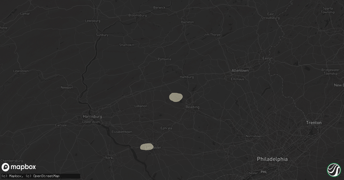 Hail map in Bernville, PA on July 31, 2025