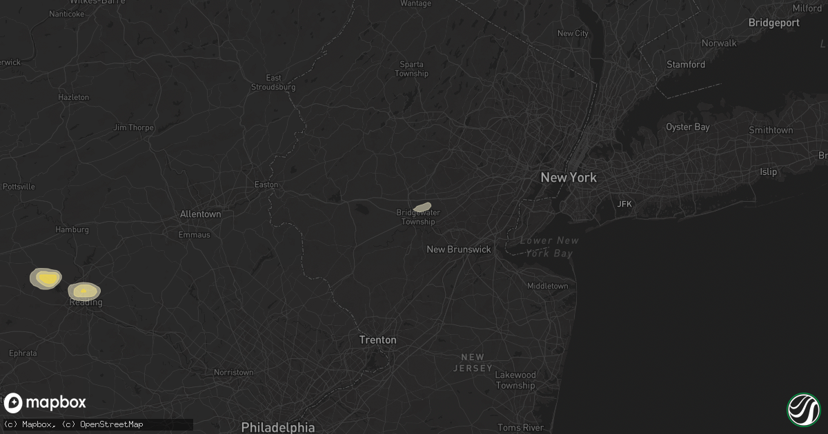 Hail map in Bridgewater, NJ on July 31, 2025