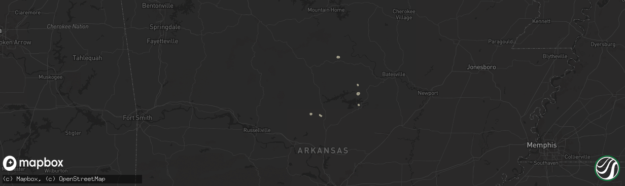 Hail map in Clinton, AR on July 31, 2025