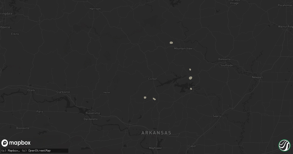 Hail map in Clinton, AR on July 31, 2025