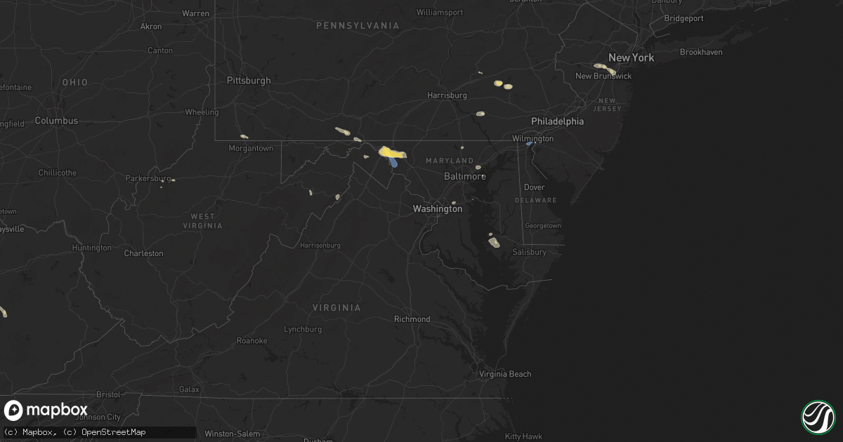 Hail map in Delaware on July 31, 2025