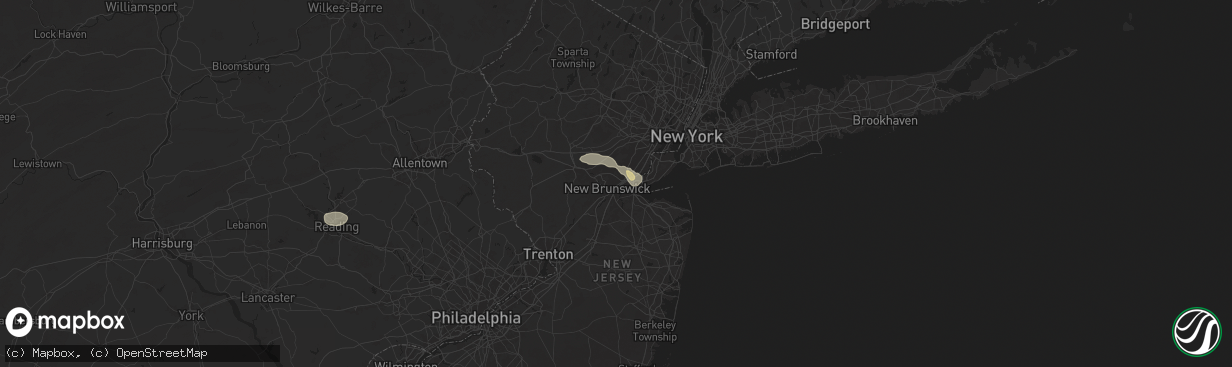 Hail map in Edison, NJ on July 31, 2025