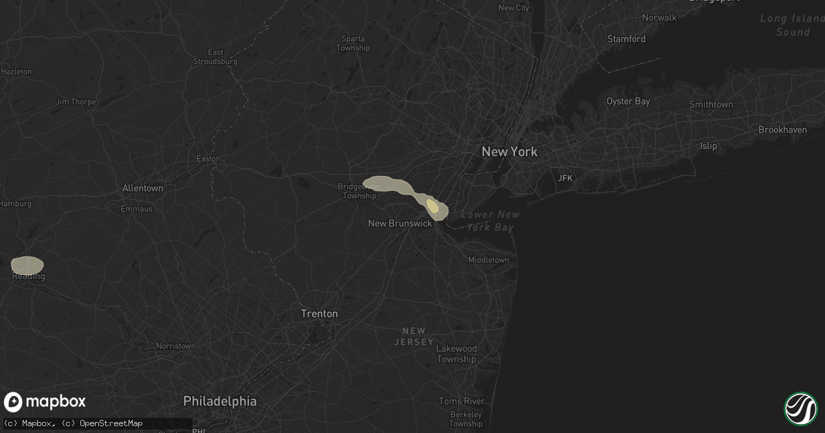Hail map in Edison, NJ on July 31, 2025