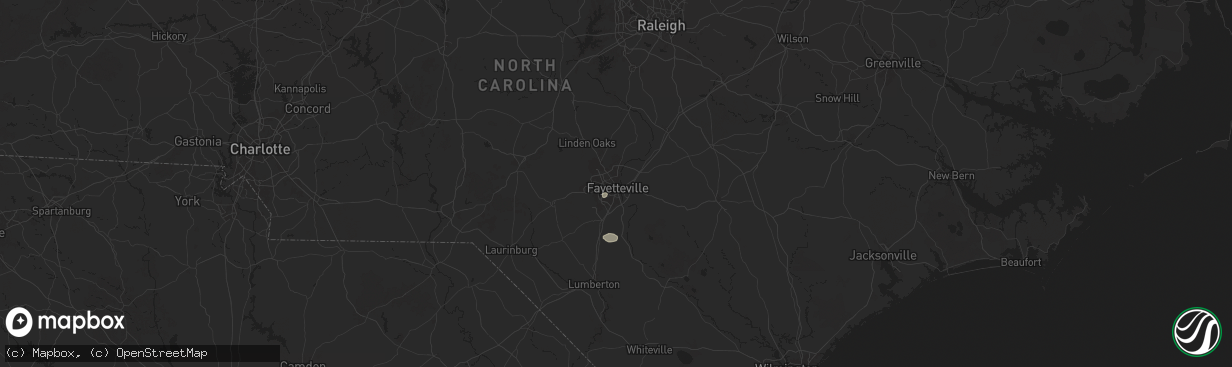Hail map in Fayetteville, NC on July 31, 2025