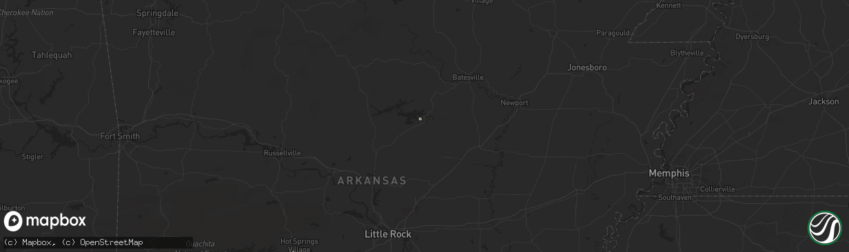 Hail map in Heber Springs, AR on July 31, 2025