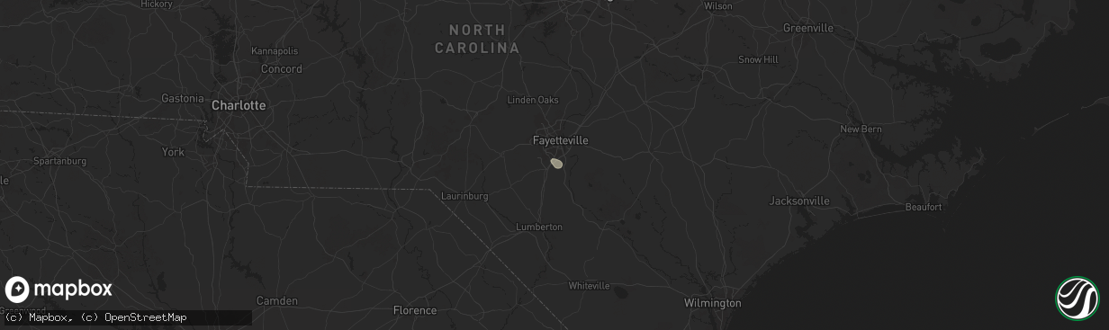 Hail map in Hope Mills, NC on July 31, 2025