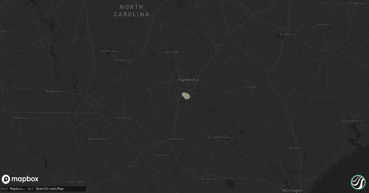 Hail map in Hope Mills, NC on July 31, 2025
