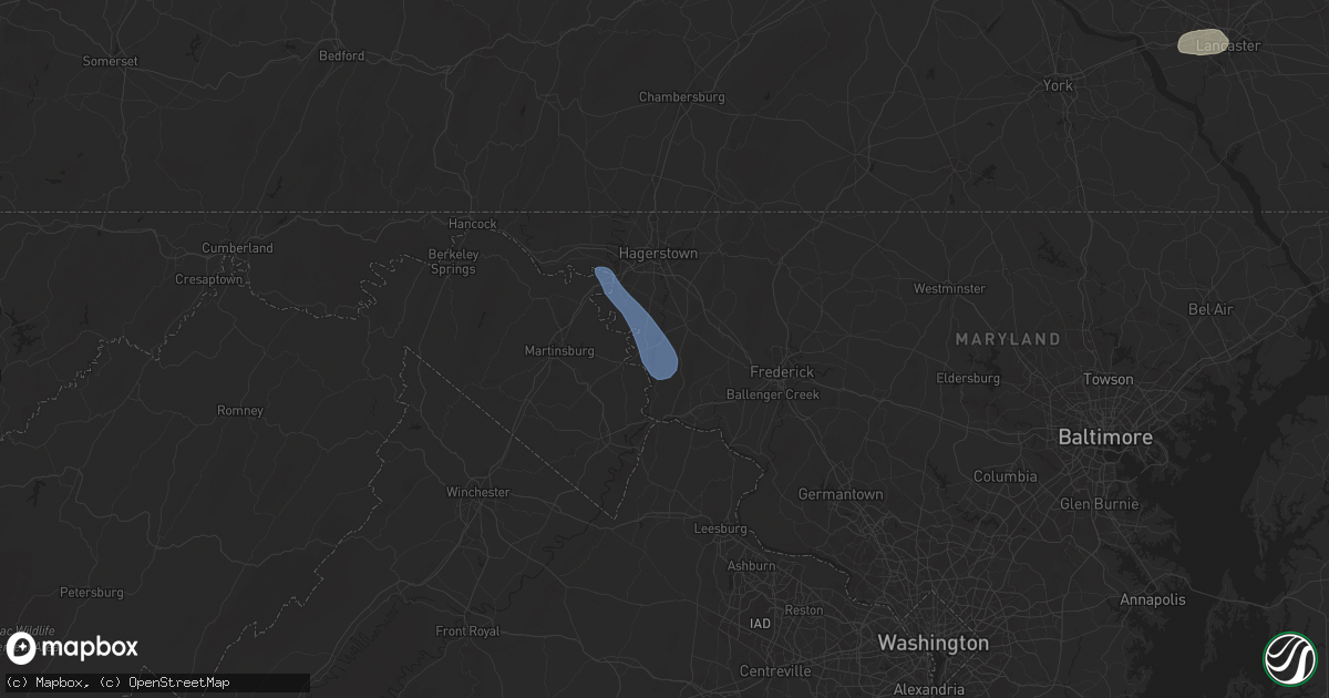Hail map in Keedysville, MD on July 31, 2025