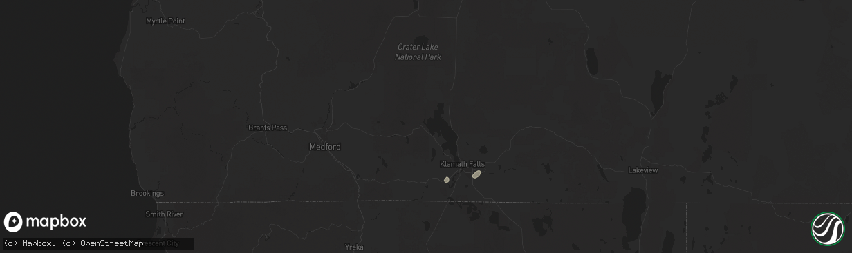 Hail map in Klamath Falls, OR on July 31, 2025