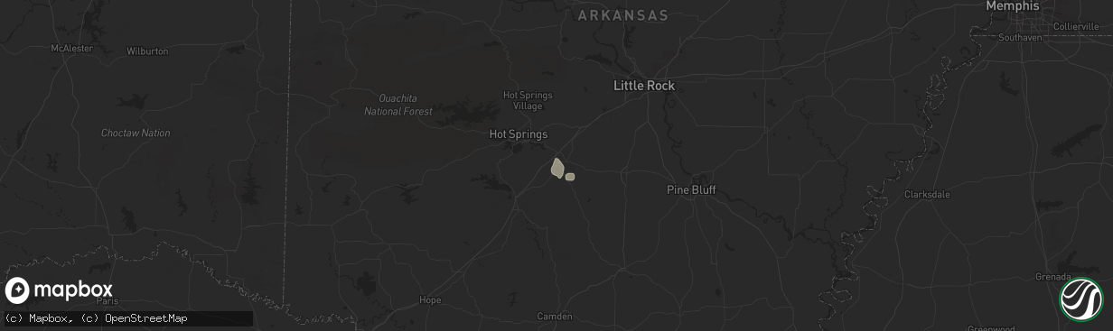 Hail map in Malvern, AR on July 31, 2025