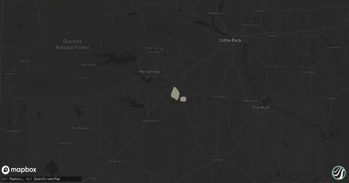 Hail map in Malvern, AR on July 31, 2025
