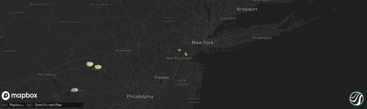 Hail map in Metuchen, NJ on July 31, 2025