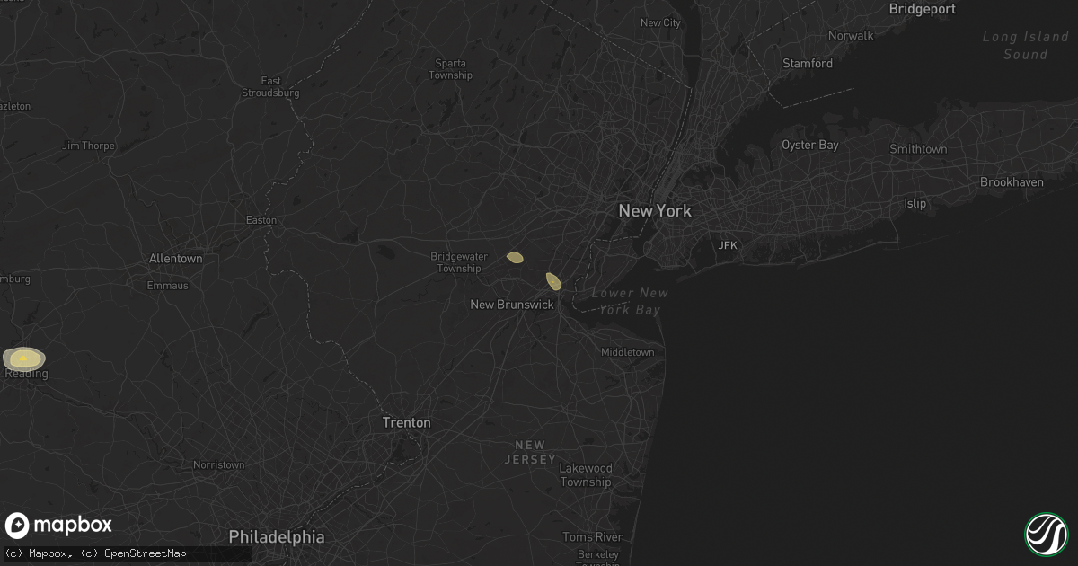 Hail map in Metuchen, NJ on July 31, 2025
