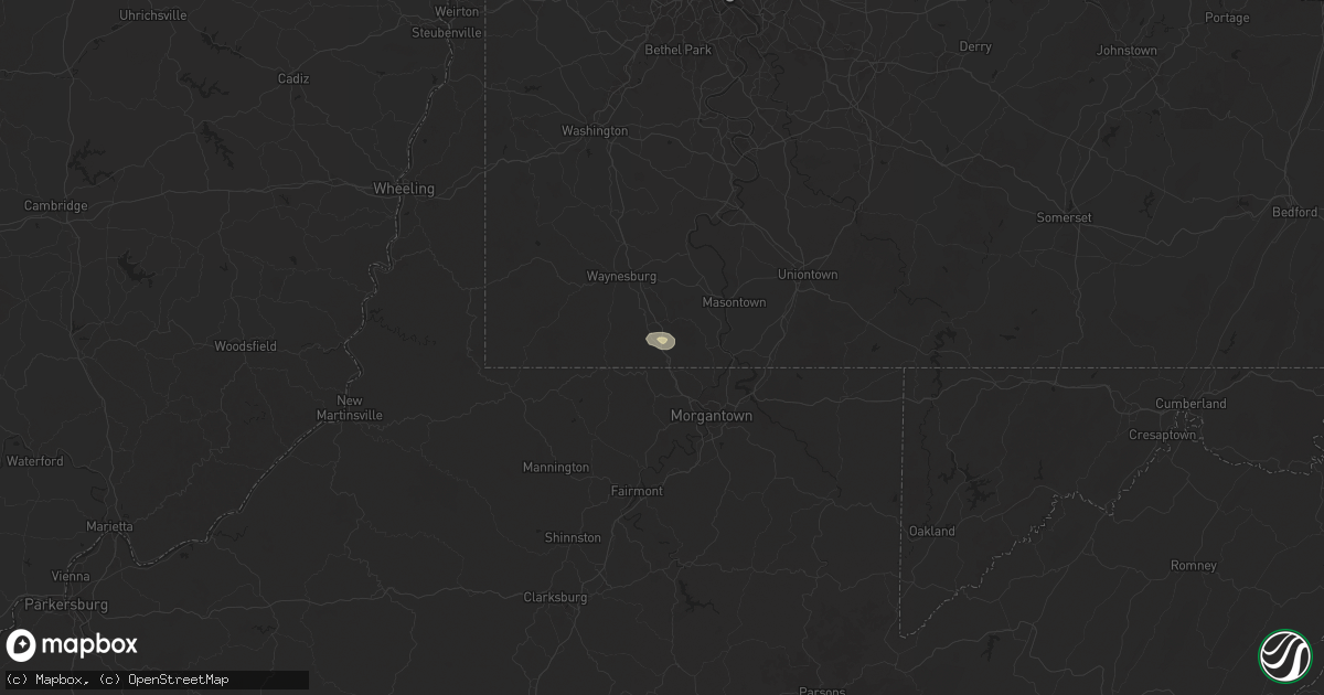 Hail map in Mount Morris, PA on July 31, 2025
