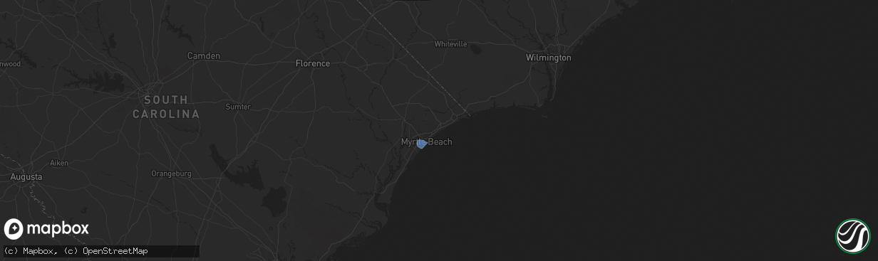Hail map in Myrtle Beach, SC on July 31, 2025