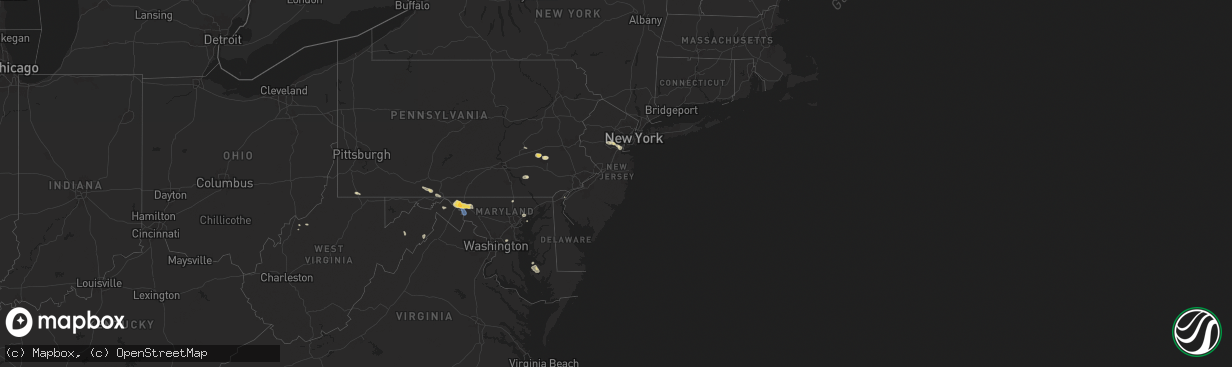 Hail map in New Jersey on July 31, 2025