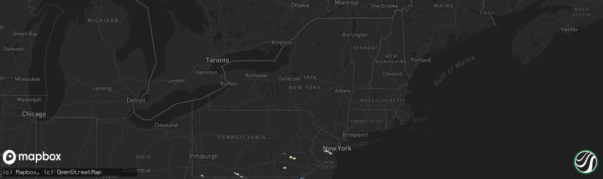 Hail map in New York on July 31, 2025