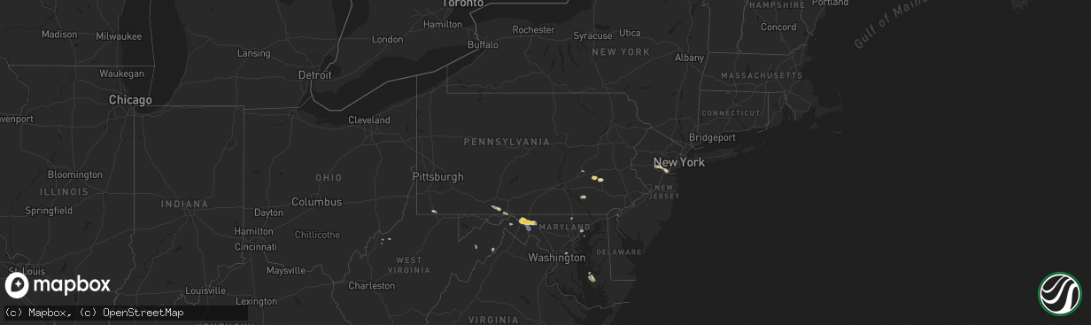 Hail map in Pennsylvania on July 31, 2025
