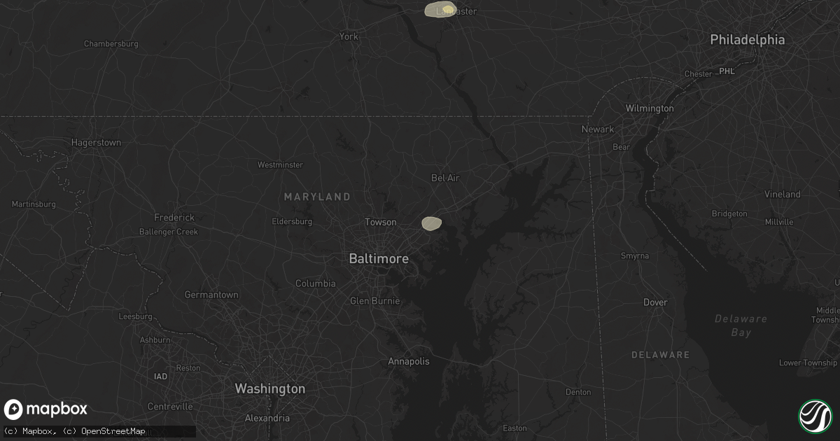 Hail map in Perry Hall, MD on July 31, 2025