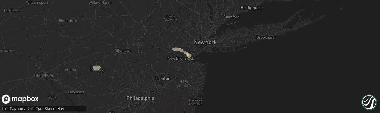 Hail map in Perth Amboy, NJ on July 31, 2025