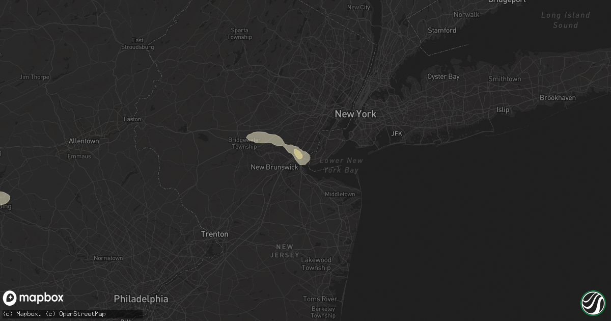 Hail map in Perth Amboy, NJ on July 31, 2025
