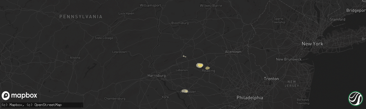 Hail map in Pine Grove, PA on July 31, 2025