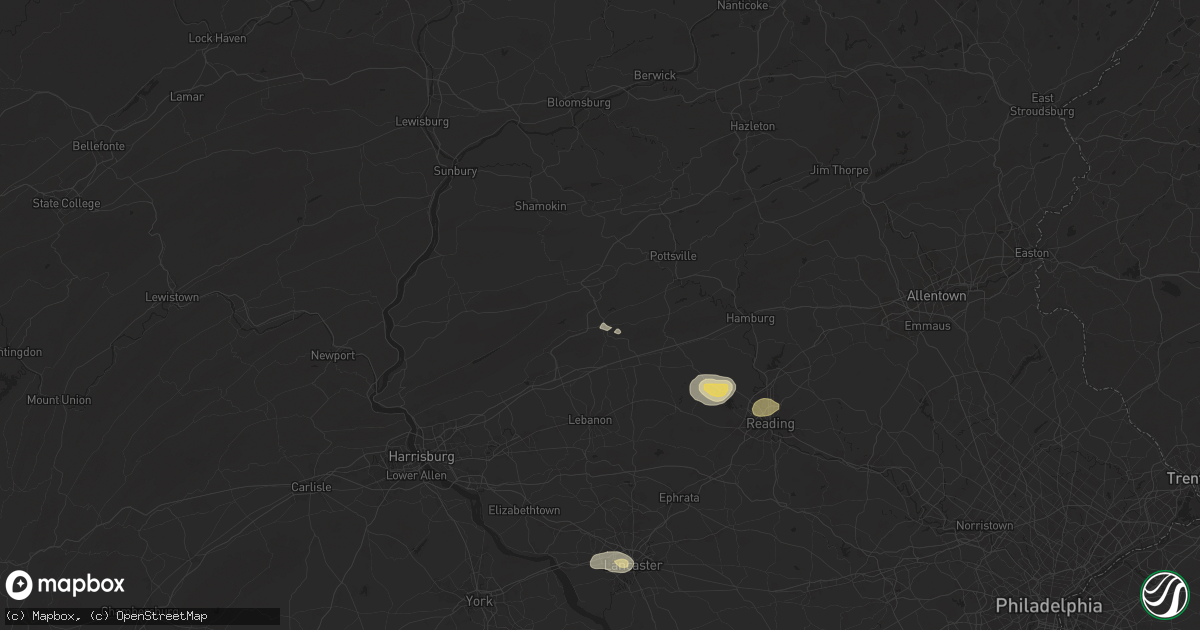 Hail map in Pine Grove, PA on July 31, 2025