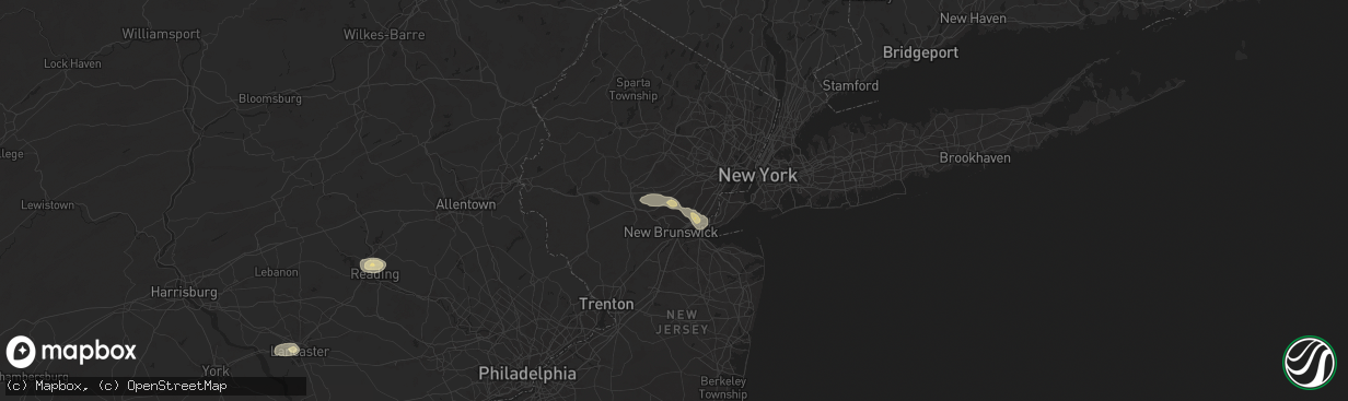 Hail map in Plainfield, NJ on July 31, 2025
