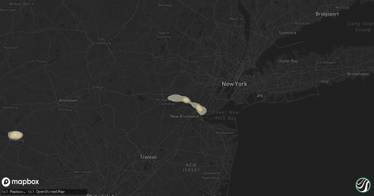 Hail map in Plainfield, NJ on July 31, 2025