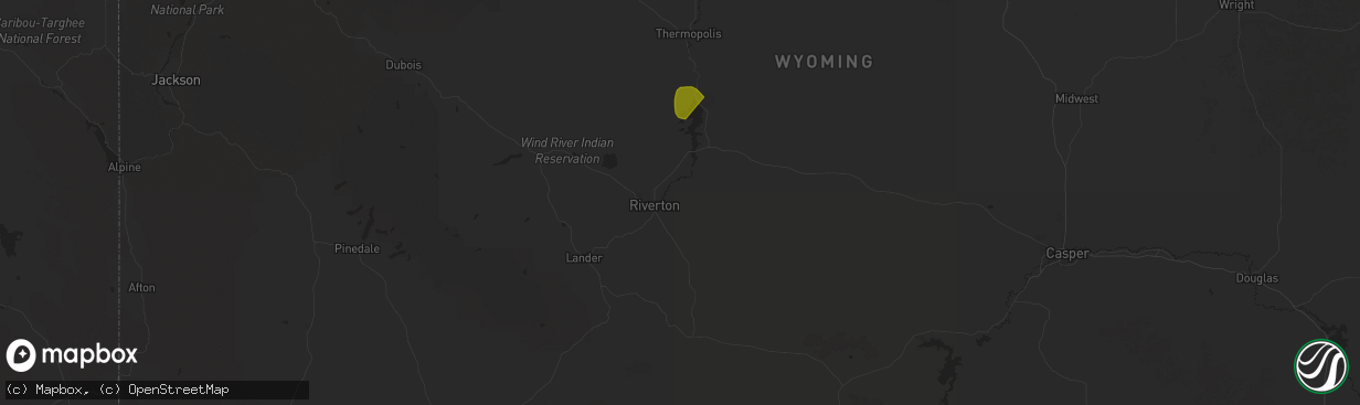 Hail map in Riverton, WY on July 31, 2025