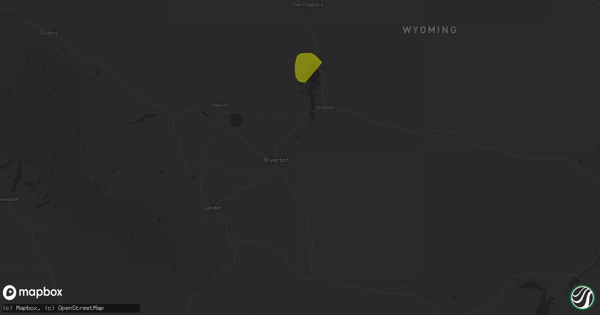 Hail map in Riverton, WY on July 31, 2025