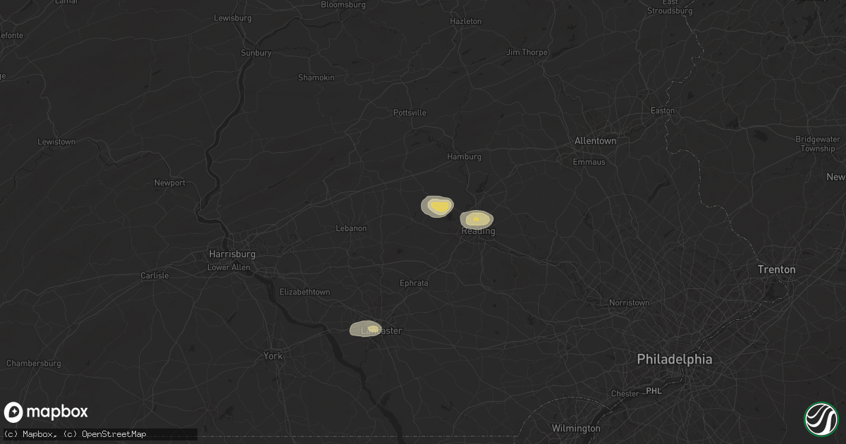 Hail map in Robesonia, PA on July 31, 2025