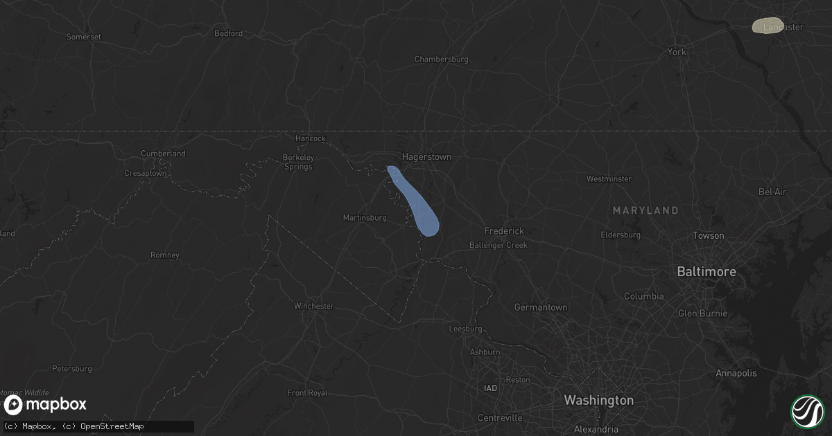 Hail map in Sharpsburg, MD on July 31, 2025