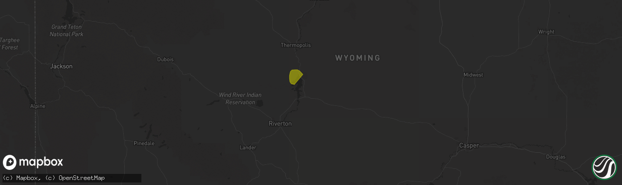 Hail map in Shoshoni, WY on July 31, 2025