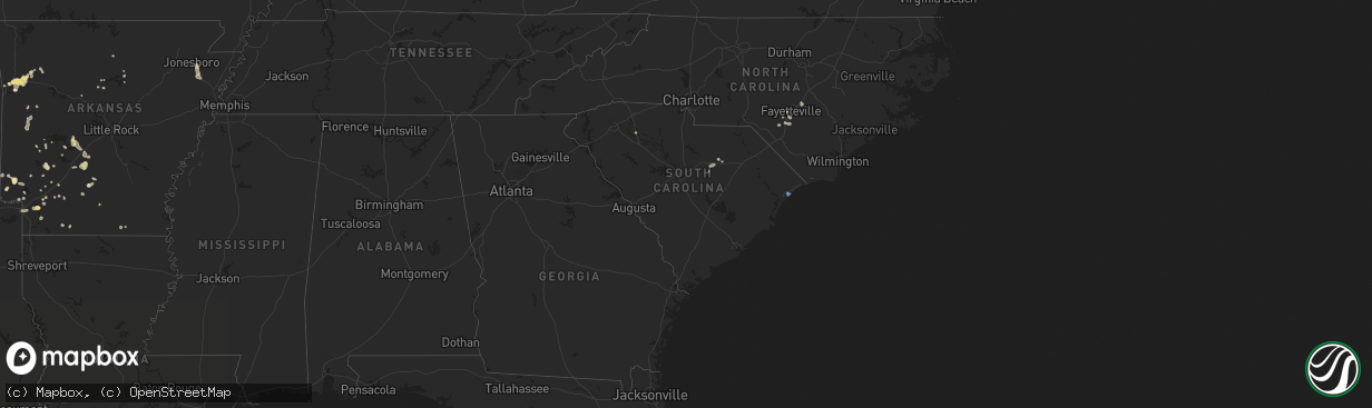 Hail map in South Carolina on July 31, 2025