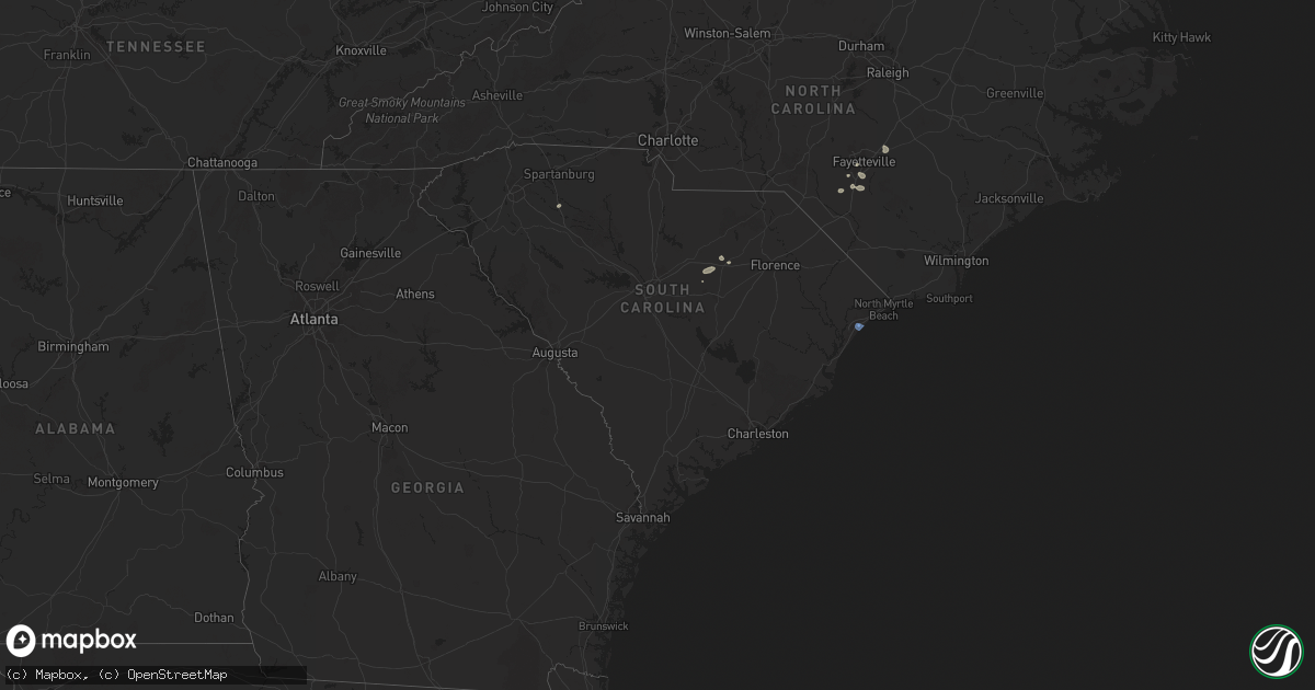 Hail map in South Carolina on July 31, 2025