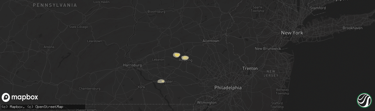 Hail map in Temple, PA on July 31, 2025