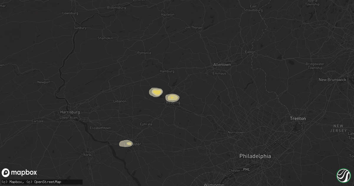 Hail map in Temple, PA on July 31, 2025