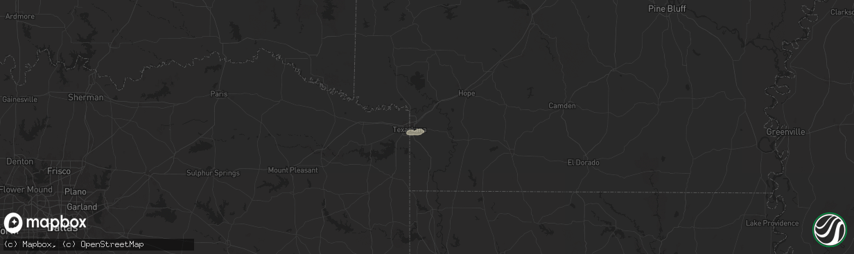 Hail map in Texarkana, AR on July 31, 2025
